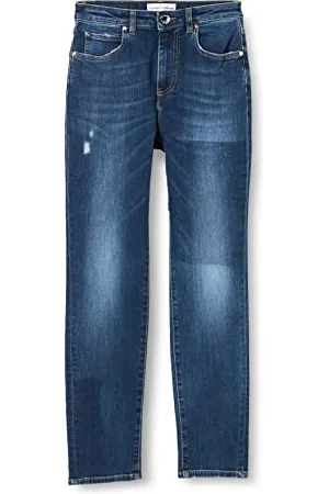 Pinko Sissy Slim Denim Stretch-Flicken Jeans, PJD_Mediumwäsche, 30 Damen
