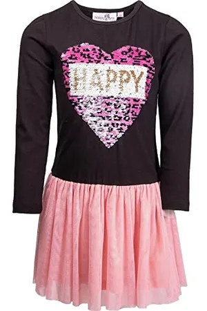 happy girls Mädchen Jerseykleid gewirkt mit Tüllrock Kinderkleid, , 110