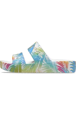 Crocs Unisex Baya Plateau Tropical Print Amazon Sandal Clog, Weiß/Multi, 38 EU, Weiß/Mehrfarbig, 38/39 EU