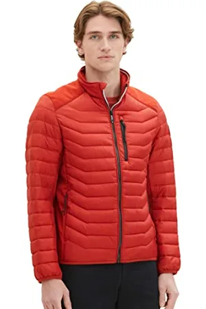 TOM TAILOR Herren 1038606 Hybrid Steppjacke mit Stehkragen, 13722-Rooibos Orange, L