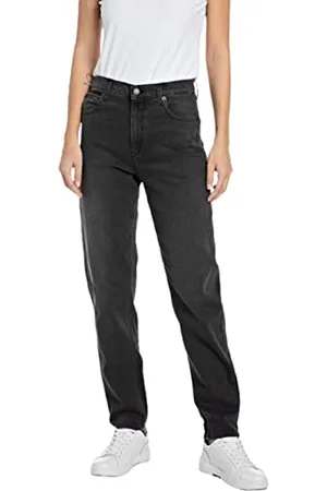 Replay Damen Jeans Keida Baloon-Fit, (Schwarz), 24W / 30L