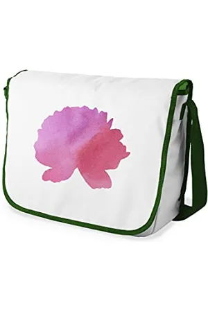 Bonamaison Le Jardin du Lin Digital Bedruckte Messenger Schultaschen mit Khaki Riemen für Mädchen und Jungen, Zurück zur Schule, Kuriertaschen für Schüler, Umhängetaschen, Größe: 29x36 Cm