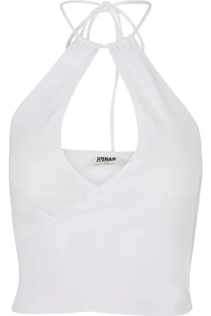 Urban classics Damen TB5974-Ladies Short Wraped Neckholder Top Trägershirt/Cami Shirt, White, XXL