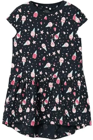 NAME IT Mädchen Nmfvigga Capsl Dress F1 Noos, /Aop:icecream, 92