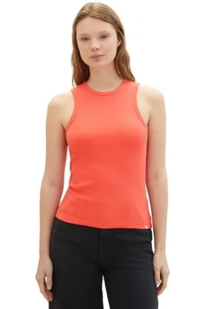 TOM TAILOR Damen Basic Top mit Rippstruktur, , S
