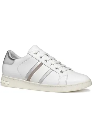 Geox Damen D Jaysen E Sneaker, White/Silver, 37 EU