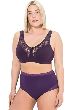 Ulla Popken Damen große Größen Übergrößen Plus Size Entlastungs-BH Kelly, Spitze, ohne Bügel, Cup C-E