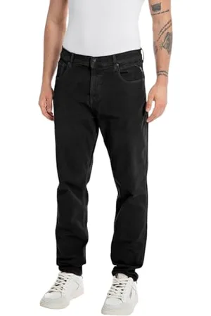 Replay Herren Jeans Sandot Tapered-Fit, (Schwarz), 33W / 32L