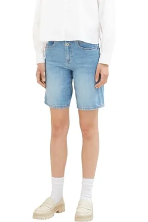 TOM TAILOR Damen 1036912 Kate Bermuda Jeans Shorts, 10280-Light Stone Wash Denim, 26