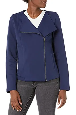 THE DROP Damen Langärmelige Strick-Bikerjacke von @caralynmirand, , L