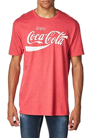 Coca-Cola Herren Coke Classic Vintage Logo T-Shirt, Rot Htr, XL