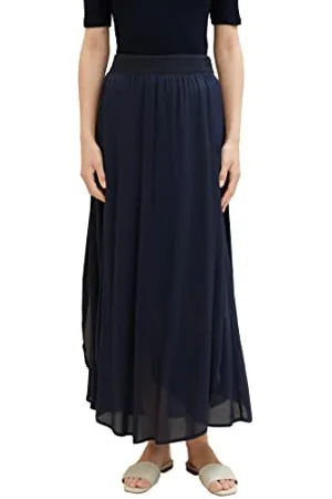 TOM TAILOR Damen 1037497 Maxi Rock, 10668-Sky Captain Blue, 38