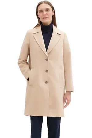 TOM TAILOR Damen 1041493 Langer Mantel, 35746-Soft Ivory Melange, 3XL