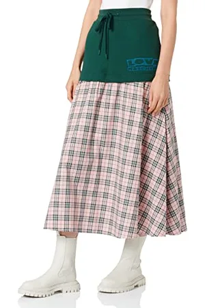Moschino Damen With Watching Brand long skirt matching logo embroidery, , 40 EU