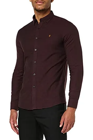 Farah Herren Steen Slim Fit gebürsteter Baumwolle Hemd, , XXL