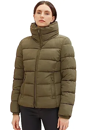 TOM TAILOR Damen 1037564 Steppjacke mit Stehkragen, 11848-jungle Soil Green, S