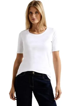 CECIL Damen Lena T Shirt, Weiß (White 10000), S EU