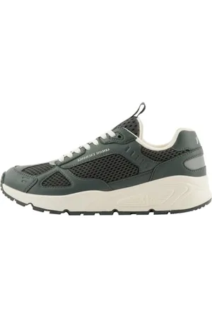 Armani Exchange Herren Bronx, PU Inserts, White Laces Sneaker, Grey, 43 EU
