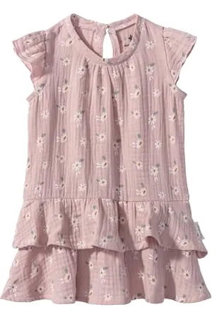 Sterntaler Babykleid Blümchen Hase Happy für Mädchen - Babykleid mit bequemer Weite und zwei Volants als Abschluss - weicher Baumwoll-Musselin-Stoff sorgt für ein angenehmes Tragegefühl - , 80