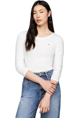 Tommy Hilfiger Damen Langarmshirt Slim Fit Rundhalsausschnitt, , XXL