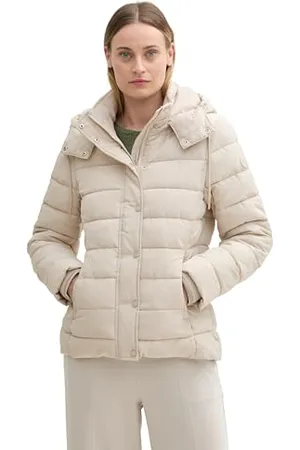 TOM TAILOR Damen Steppjacke mit Abnehmbarer Kapuze, , L