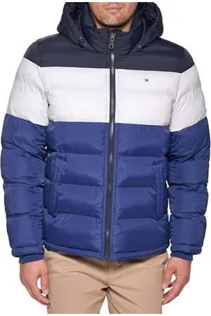 Tommy Hilfiger Herren Hooded Puffer Jacket Daunenalternativer Mantel, , XL