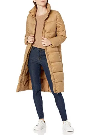 Amazon Damen Leichter, Langer Cocoon-Puffer-Wintermantel, Wasserabweisend, Durchgehender Reißverschluss, , XS