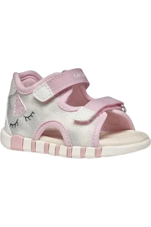 Geox Baby-Mädchen B IUPIDOO Gir Sandal, Silver/Pink, 19 EU