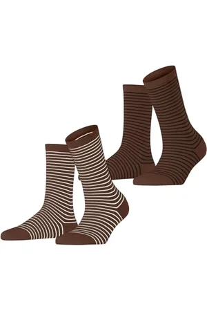 ESPRIT Damen Socken Fine Line Multipack W So Baumwolle gemustert 2 Paar, , 35-38