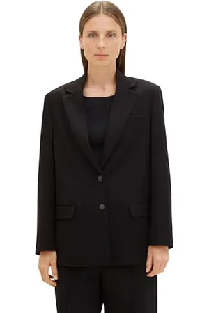 TOM TAILOR Damen Oversized Fit Basic Blazer , deep black, 34