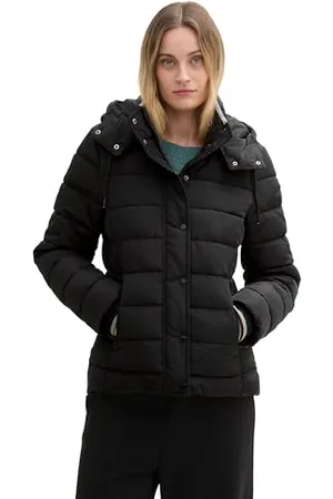 TOM TAILOR Damen Steppjacke mit Abnehmbarer Kapuze, , L