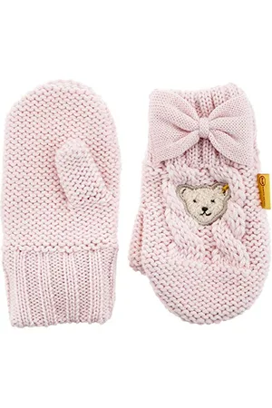 Steiff Mädchen mit süßer Teddybärapplikation Handschuhe, , 040