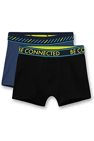 Sanetta Jungen Super Black Jungen Hipshorts im bequemen Doppelpack von in den Farben Blau und , , 140 EU