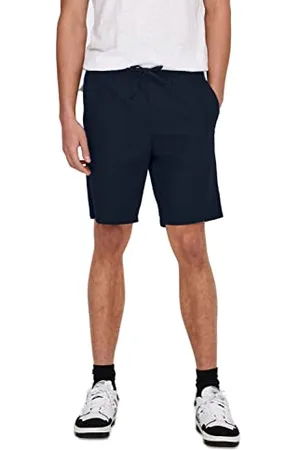 Only & Sons Herren Sweat Short ONSLINUS - Regular Fit - Blau Beige Weiss, Größe:M, Farbe: 22024967