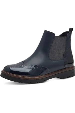 QS by s.Oliver Damen Stiefeletten ohne Absatz Elegant Vegan, Blau , 40 EU