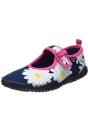 Playshoes Badeschuhe Margarite mit UV-Schutz, Unisex-Kinder Aqua Schuhe, Blau , 20/21 EU (4 UK)