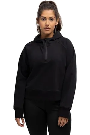 Ulla Popken Damen Cropped Sweattroyer Kapuze Sweatjacken, , 46-48 EU