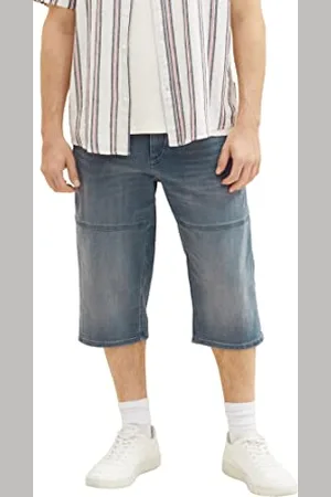 TOM TAILOR Herren 1036295 Max Overknee Bermuda Shorts, 10162-Mid Stone Blue Grey Denim, 32