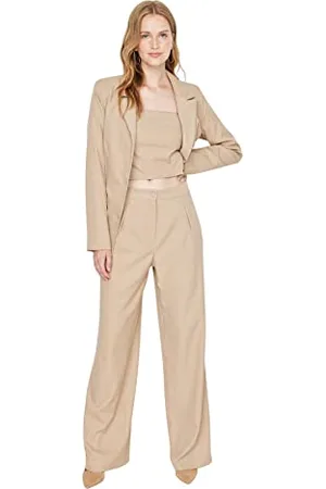 Trendyol Frau Mittlerer Bund Wide Leg Wide Leg Hose