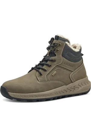 QS by s.Oliver Herren Stiefel zum Schnüren Wasserabweisend Vegan, Grün , 43 EU