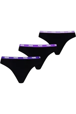 PUMA Damen 503008001 Thong Panties, Black/Purple, S EU