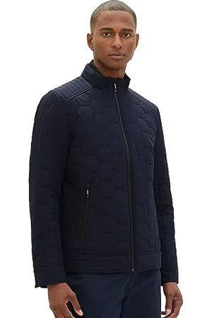 TOM TAILOR Herren 1037334 Steppjacke mit Stehkrgen im Biker-Style, 10668-sky Captain Blue, XXL