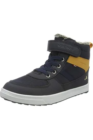 Viking Unisex Kinder Lukas WP Halblange Stiefel, Navy/Honey, 24 EU
