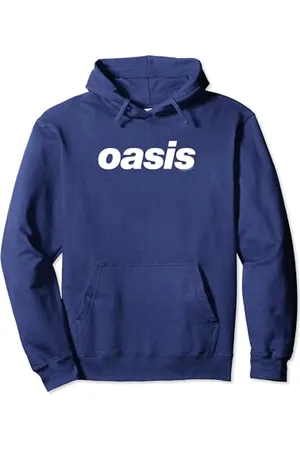 Oasis – White Logo On Navy Pullover Hoodie