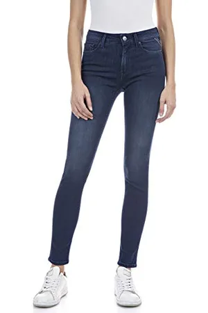 Replay Damen Jeans Luzien Skinny-Fit mit Power Stretch, (Blau), 23W / 32L