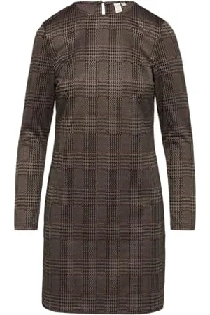 QS by s.Oliver Kurzes gemustertes Kleid aus Interlockjersey braun M