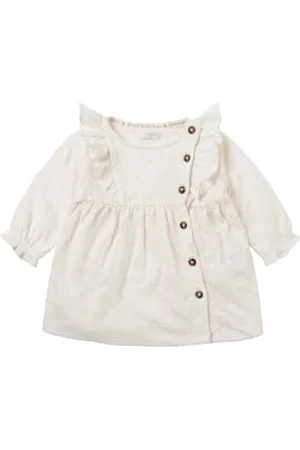 Noppies Baby Baby-Mädchen Girls Dress Noble Long Sleeve Kinderkleid, Pristine-N021, 92