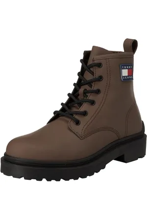 Tommy Hilfiger Herren Low Boot Stiefel Leather Lace Up zum Schnüren, (Velvet Brown), 45