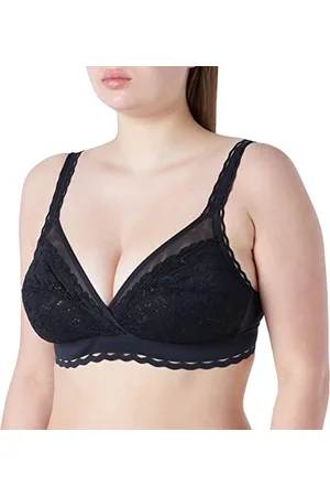 Playtex Bra Woman Classic Lace Support Recycled Soft Cup Bra x1, Black, 80D