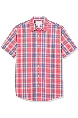 Amazon Herren Kurzärmeliges Hemd aus Popeline, Normale Passform, , XL